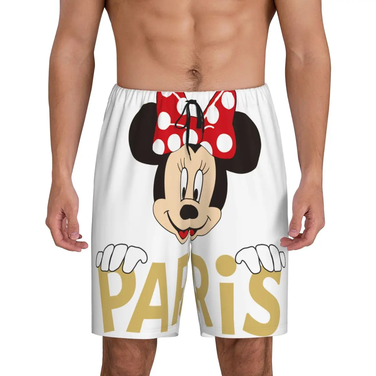 

Custom Minnie Mickey Mouse Cartoon Animation Pajama Shorts Sleepwear Men's Elastic Waistband Sleep Lounge Short Pjs with Pockets