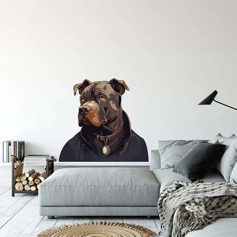 M704 Pitbull Hipster Dog Wall Sticker Removable Room  Home Decoration Decals for Bedroom Kitchen Living Room Walls Decor