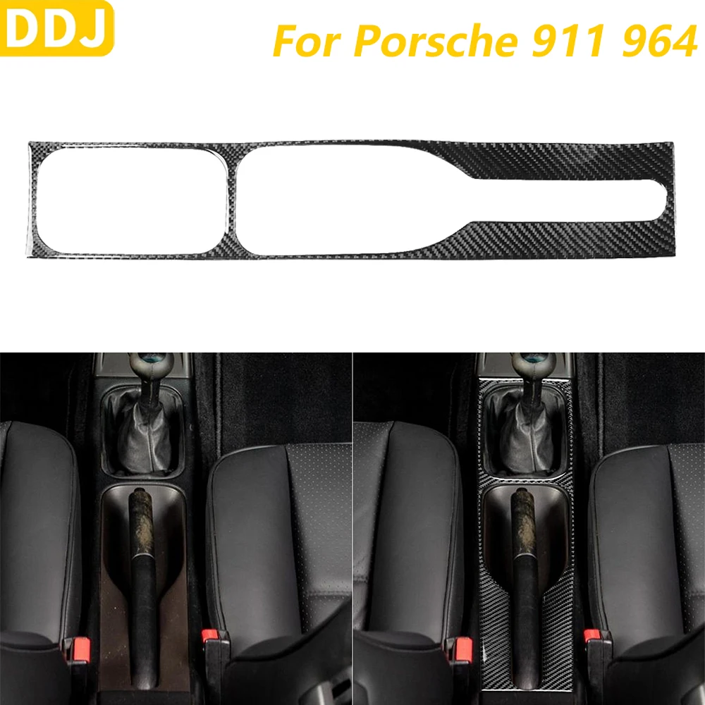 

For Porsche 911 964 1989-1998 Carbon Fiber Central Control Gear Shift Handbrake Frame Panel Cover Trim Car Accessories Sticker