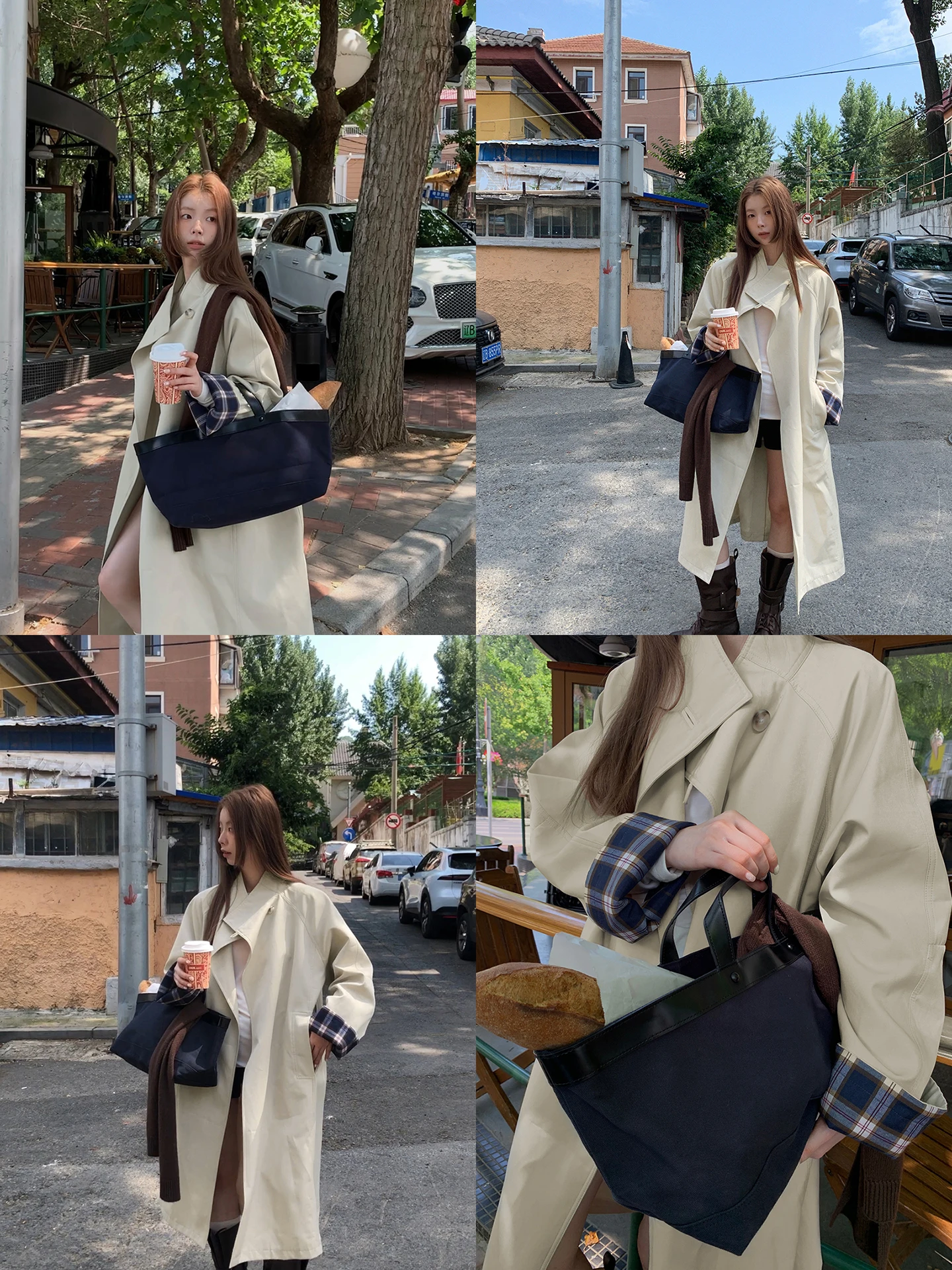 

G Sle Long Length Stand Collar Women's Coat Briti Sle Commute Simple Polyester Cotton Blend Long Sve Pure Color