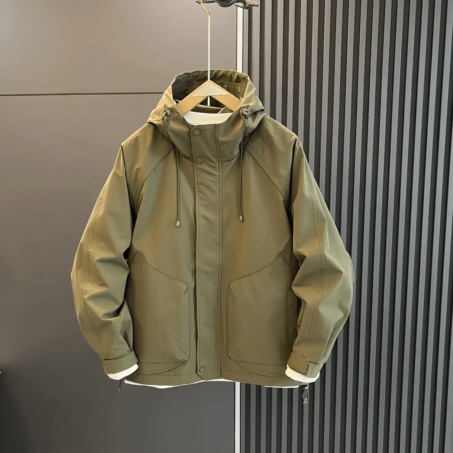 

Men's Casual Hoodie Jacket Spring Autumn Outdoor Fashion Sport Simple Workwear Windproof Long Sleeve Oxford Cloth Jacket