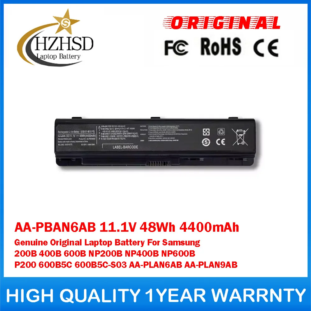 

AA-PBAN6AB 11.1V 48Wh 4400mAh Genuine Original Laptop Battery For Samsung 200B 400B 600B NP200B NP400B NP600B 600B5C 600B5C-S03