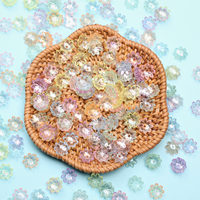 100pcs 9.5mm Diy Acrylic Sun Flower Shape Loose Spacer Beads Caps For Jewelry Making Handmade Bracelet Necklace