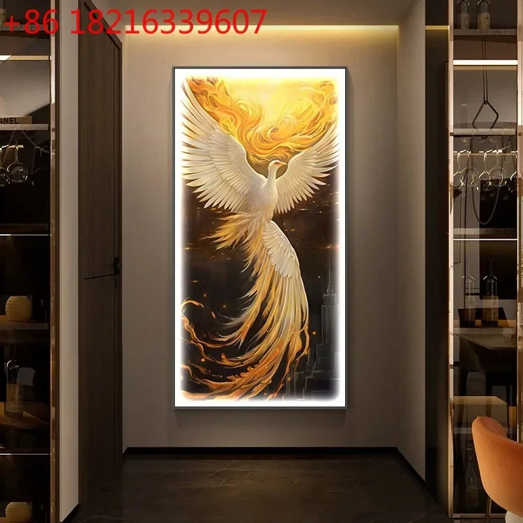 Entrance decorative painting modern living room aisle wall luminous lamp painting corridor hanging painting
