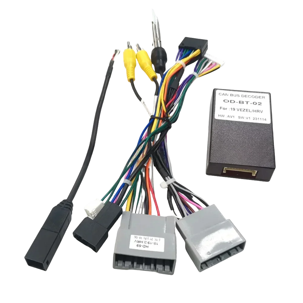 

Для Honda VEZEL/HRV 2019 Android 2 Din GPS видеоплеер с Canbus Box 16-контактный жгут проводов Android адаптер кабеля питания