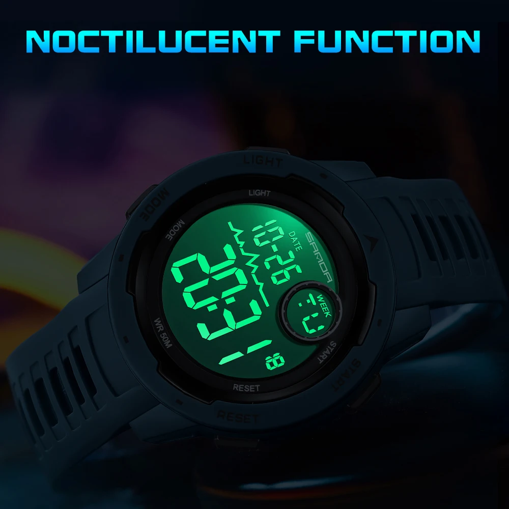 2022 Sanda Top Marke Sport Männer Uhren Mode Countdown Wasserdichte Led Digital Uhr Mann Military Armbanduhr Relogio Masculino