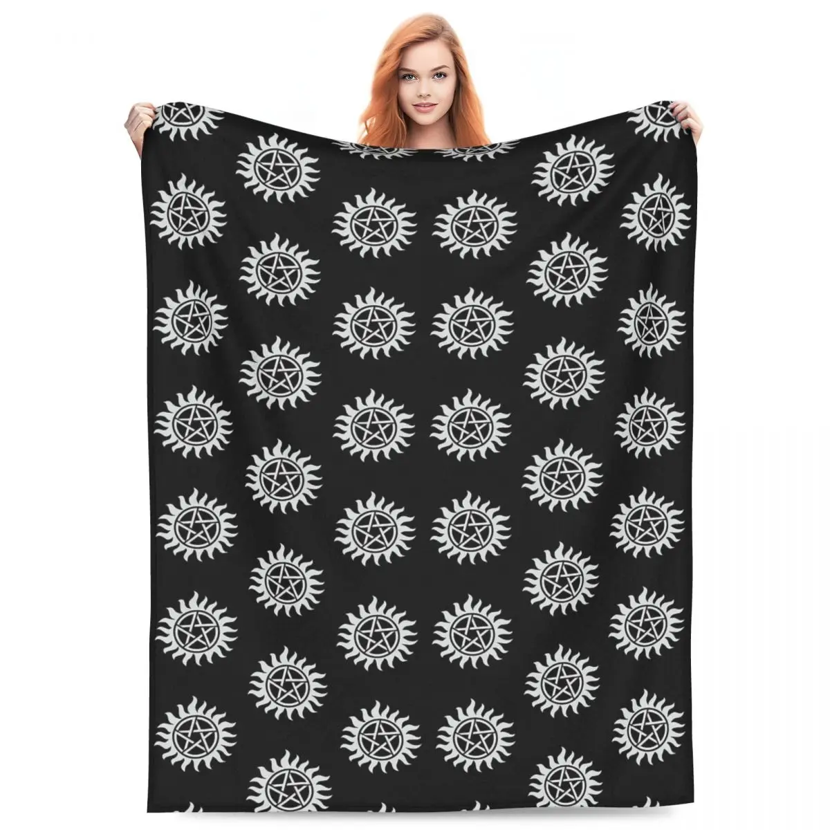 

Supernatural Protection Blankets Fleece Sofa Breathable Throw Blankets for Couch Bedding Travel Throws Bedspread Quilt