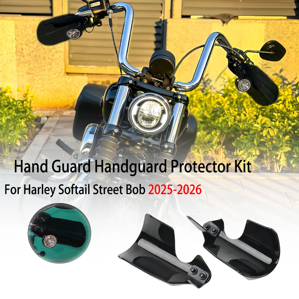 

For Harley Softail Street Bob 2025 2026 Motorcycle Hand Guards Handlebar Protector Handguard Shield Durable Wind Protection
