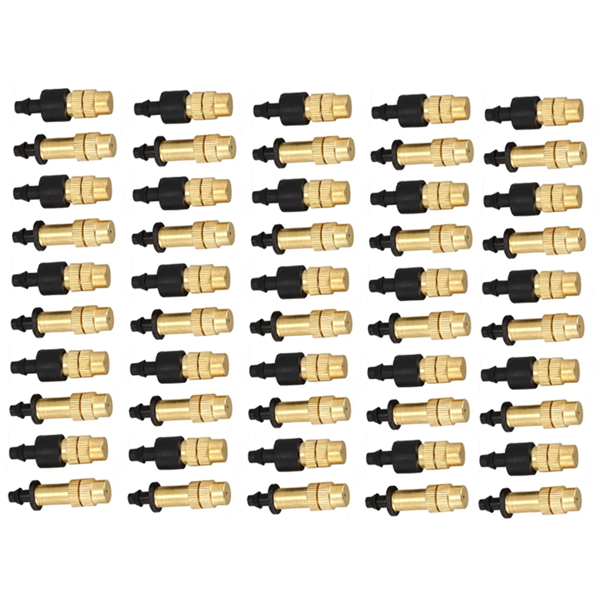 Качественный 50 шт. регулируемый распылитель, латунная насадка для запотевания, распылительный спринклер для мини-капельного садового полива, спрей для орошения