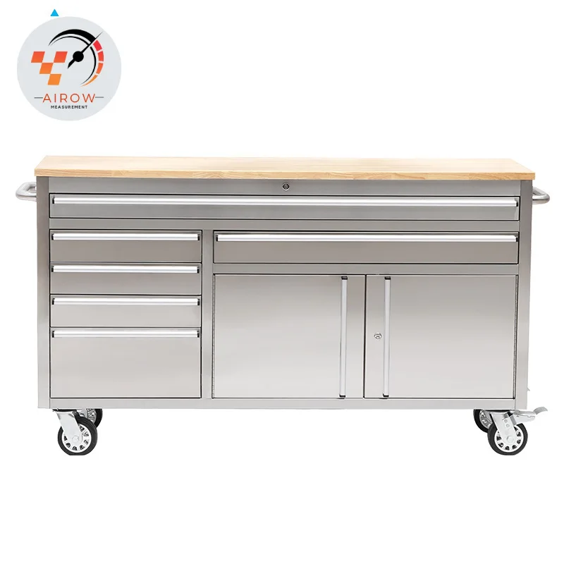 Airow 60 Stainless Steel Rolling Tool Cart Customizable OEM Garage Workshop Tool Storage System Roller Hand Push