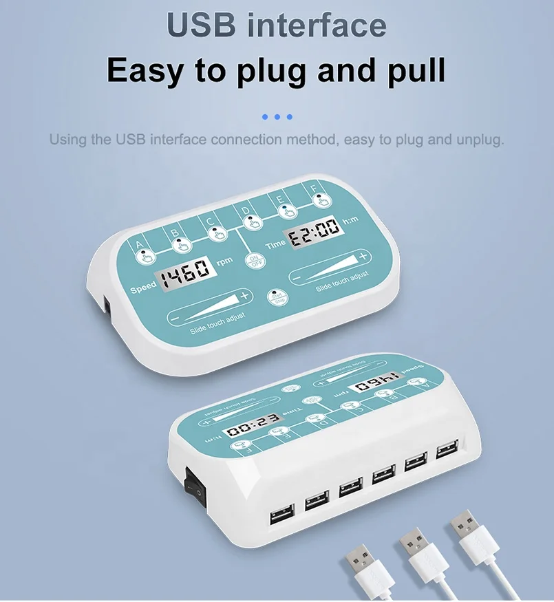 WMS-6 6-Position Under-Water Magnetic Stirrer 6 Units Ultra-Thin Mini Design LCD Display 20-1000rpm Speed Heating