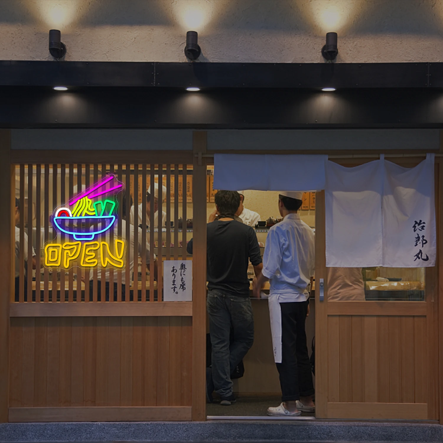 Ramen Neon Sign Shop Open Wall Decor Dimbaar Kleurrijk LED Light Up Sign voor Restaurant Keuken Fast Food Bar Club Party Decor