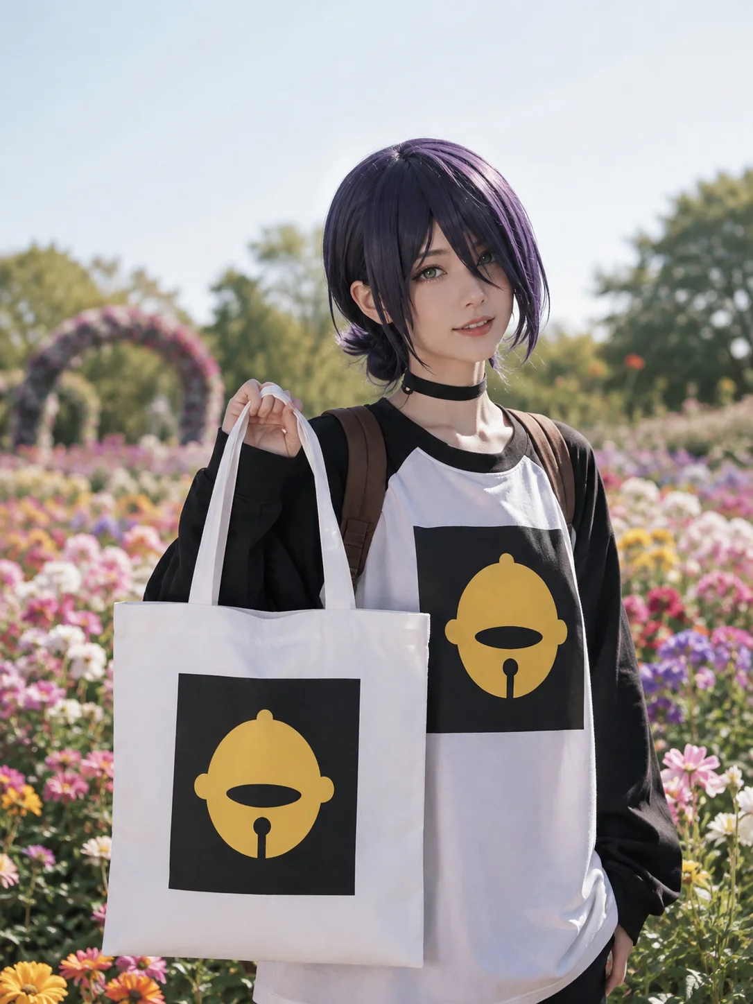 Chainsaw Man Reze 3D Print Tote Bag, Minimal Graphic, Textured Look Large Casual Daily Shopping Shoulder Bag For Anime Fans