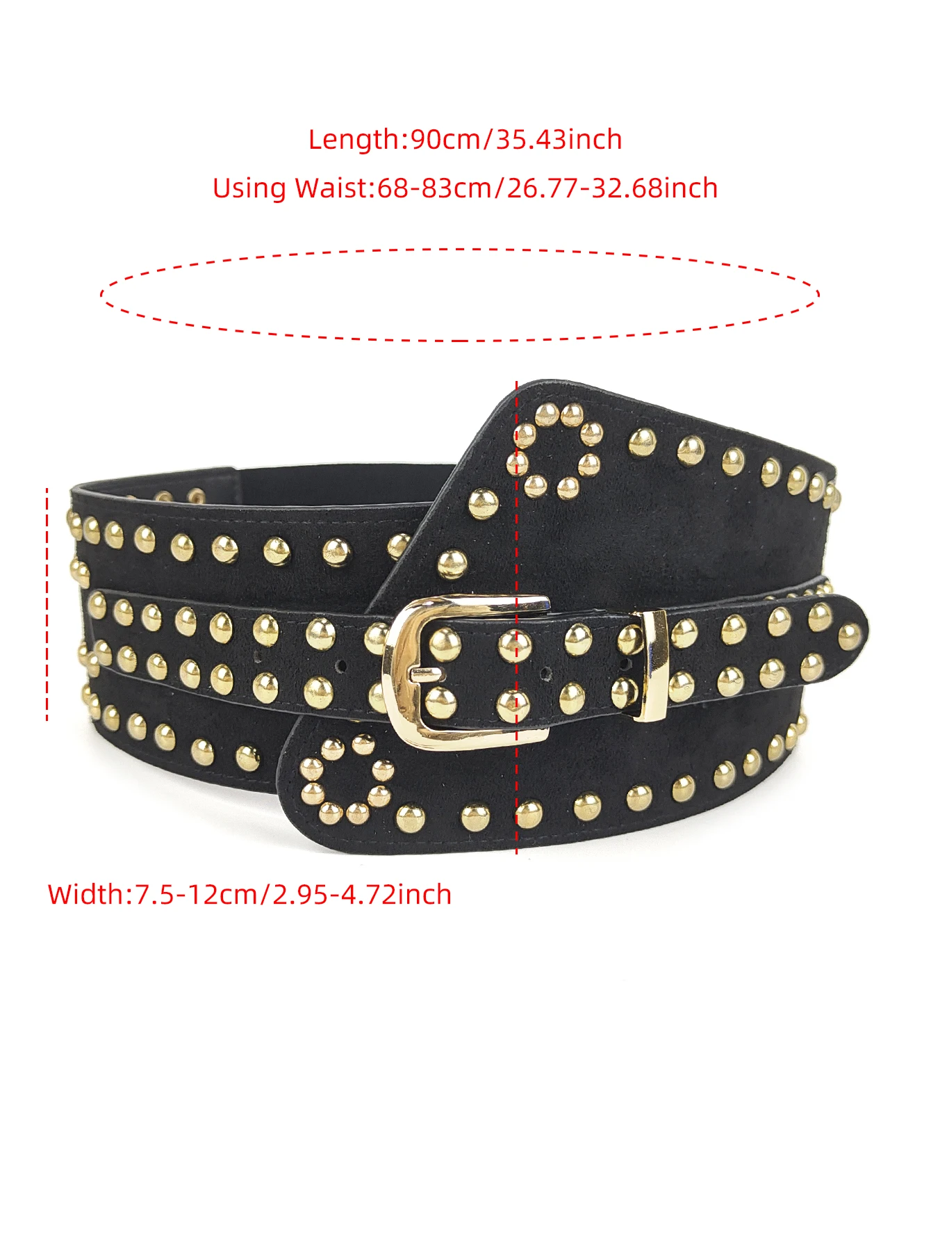 New 2023 European and American style women\'s wide waistband fashionable retro elastic elastic waistband dress with waistband dec