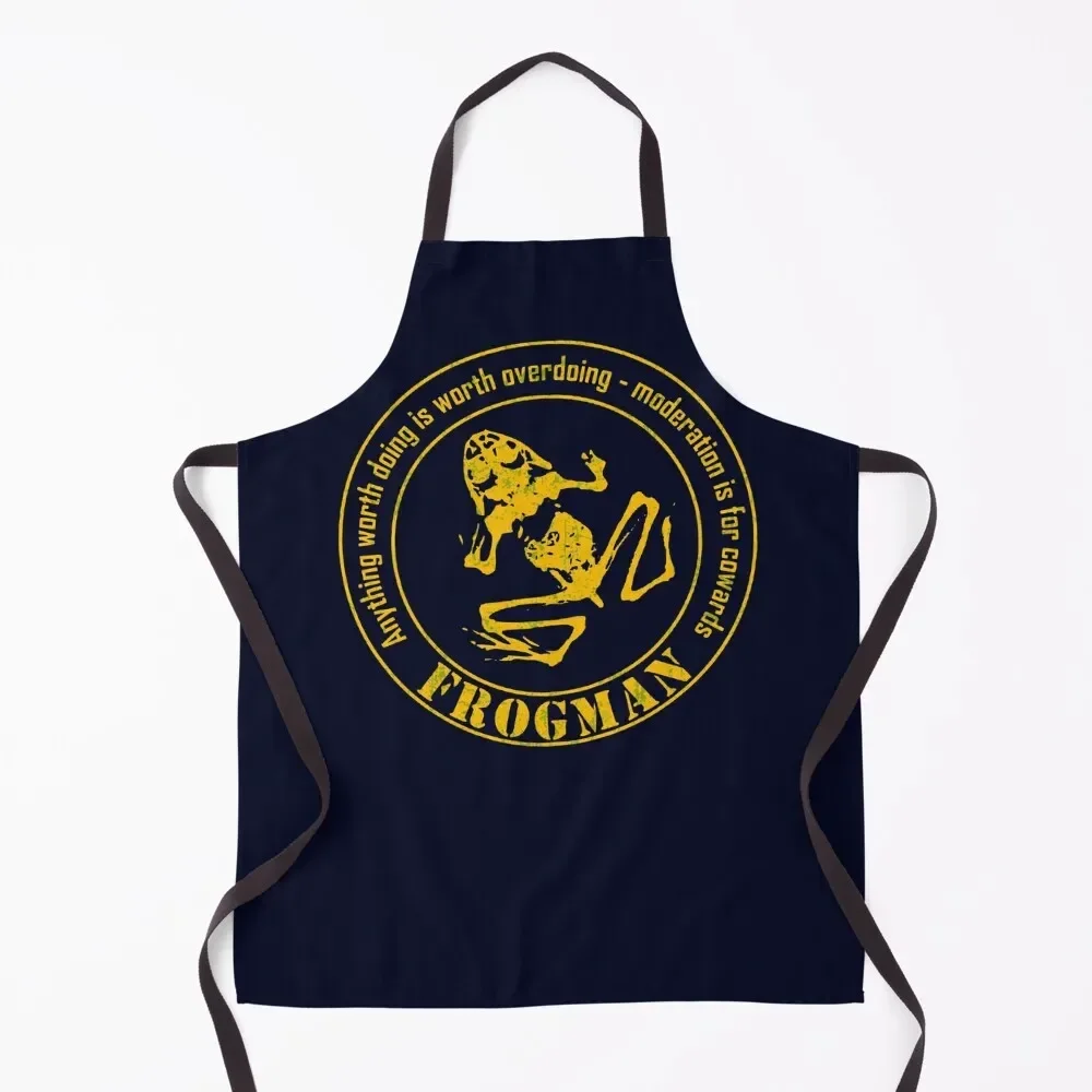 Frogman diver (Distressed) Apron christmas 2025 Household Items Apron