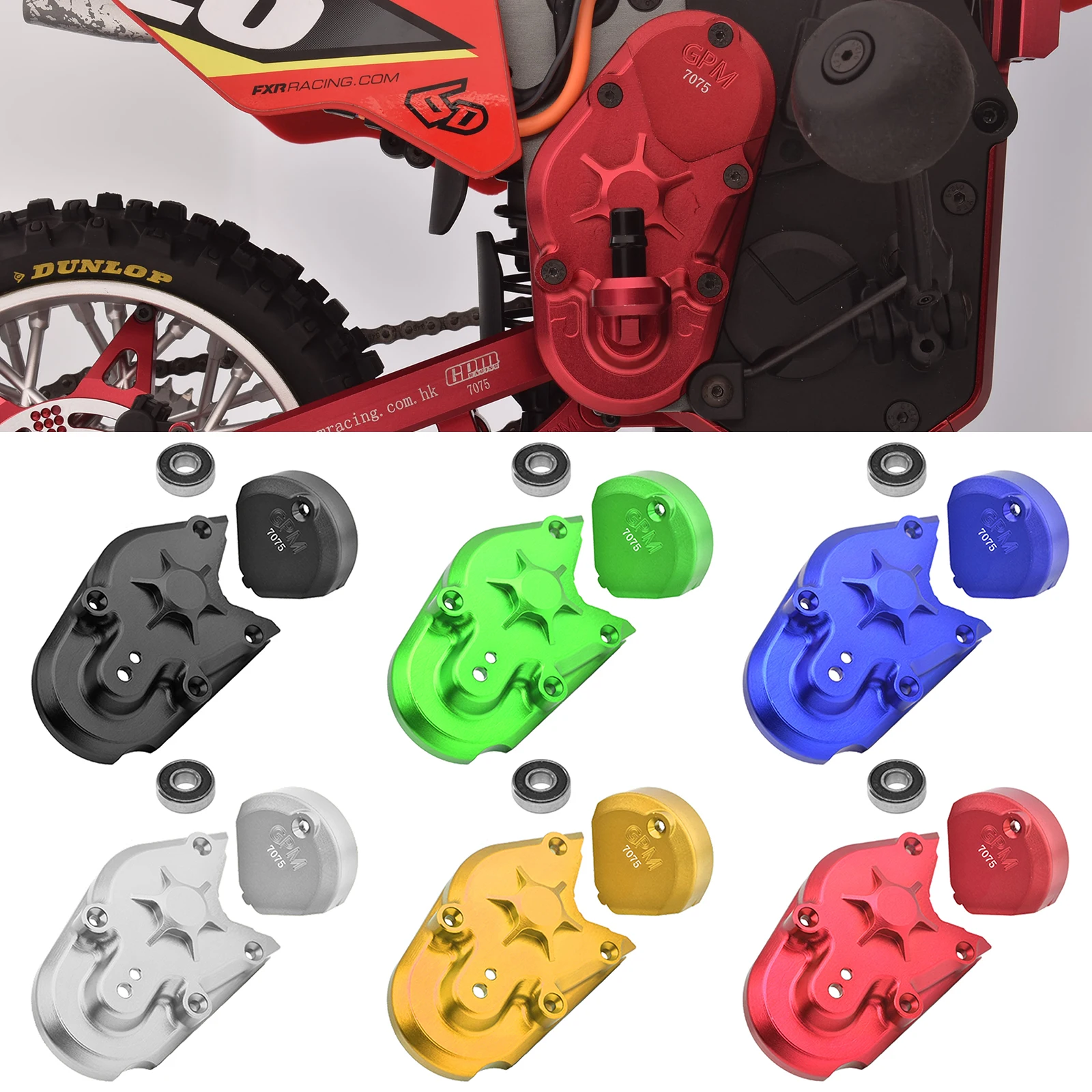 RC dla LOSI 1/4 PROMOTO-MX motocykl LOS06000 LOS06002 akcesoria do aktualizacji ze stopu metalu obudowa skrzyni biegów LOS262008