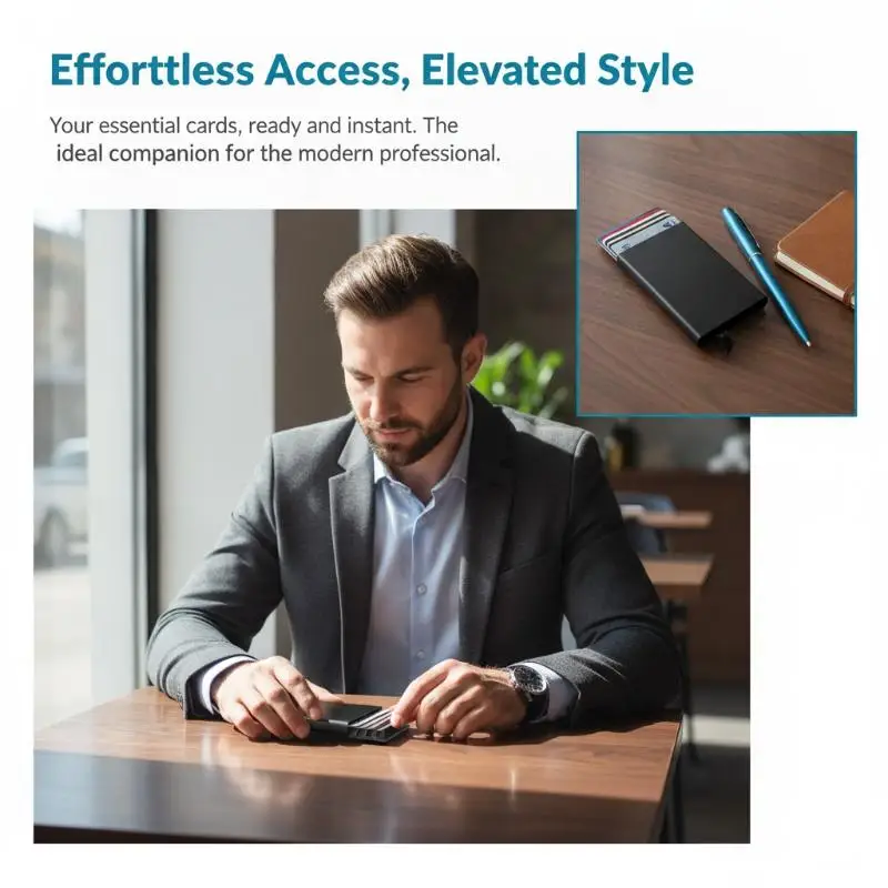 Smart Ultra-thin Metal Wallet Card Holder Minimalist Anti-degaussing Slim Wallet for Men Daily Shopping Use
