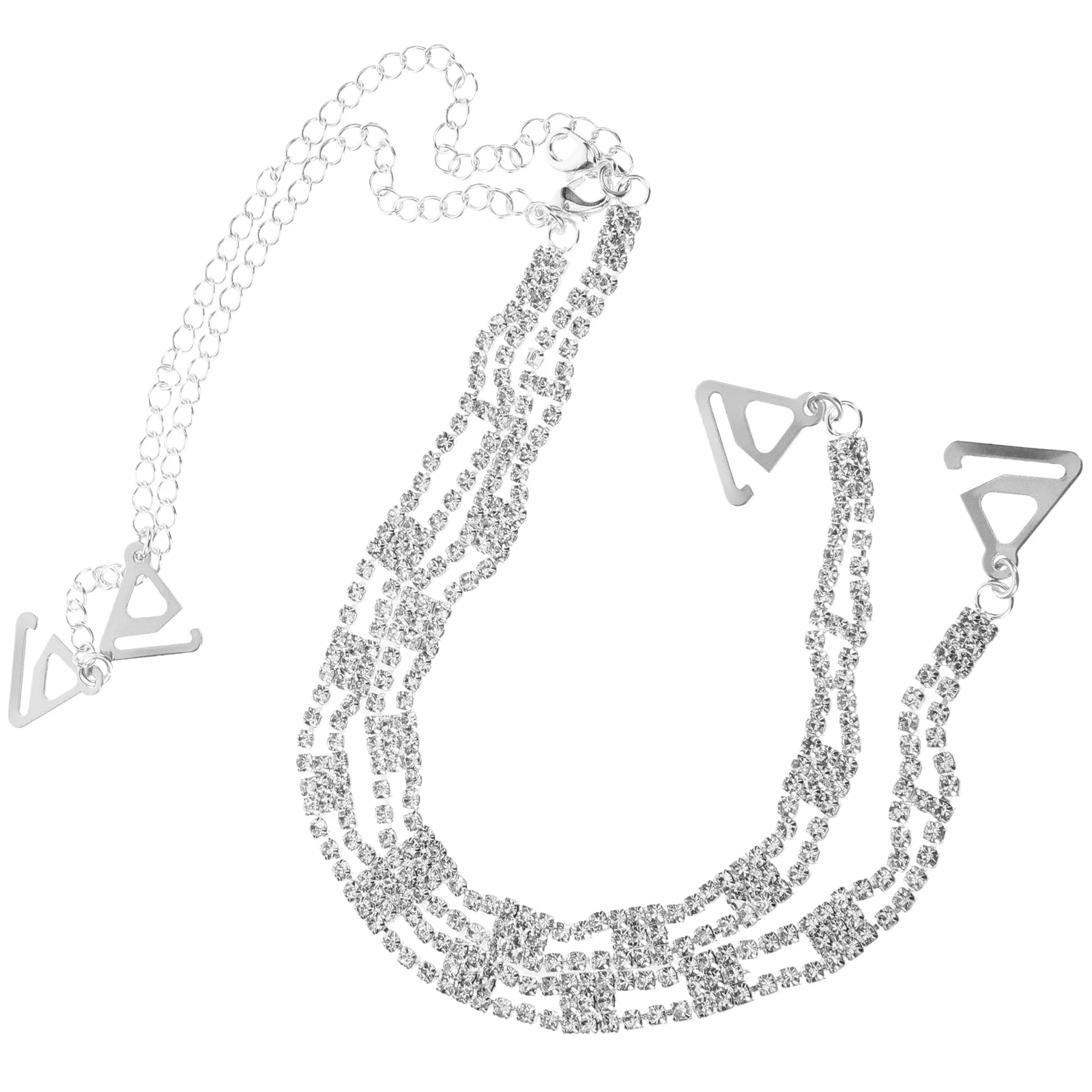 

Straps Chain Chains for Women Metal Accessories Dress Strapless Decorative Simple and Stylish Invisible Rhinestone Dresses