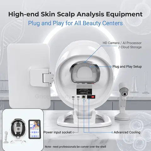 Professional Facial Analyzer Machine Scalp Analysis Device Dermatoscope Face Scanner Skin Testing Beauty Salon Equipment