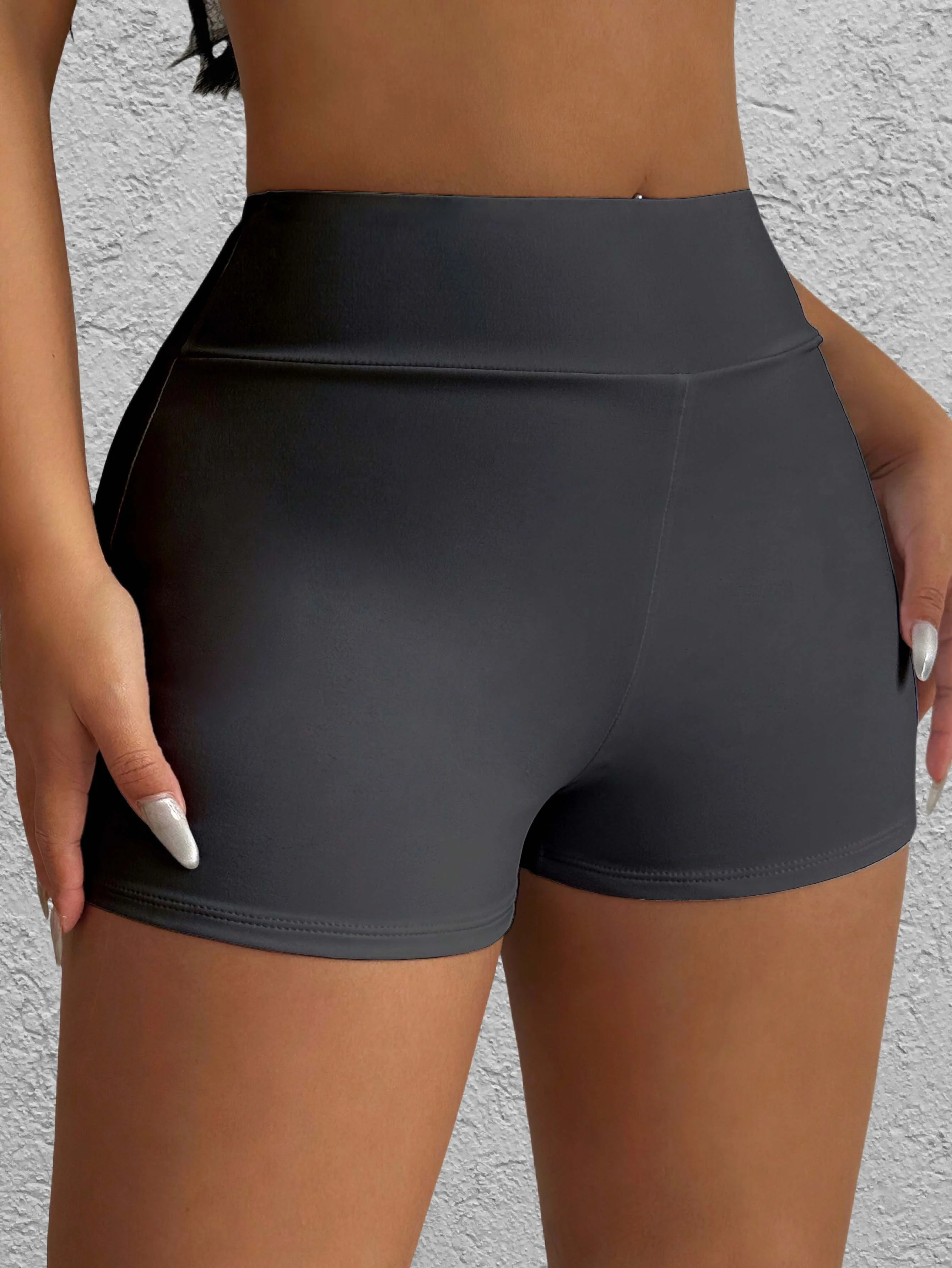 Nueva tendencia de moda para mujer, pantalones cortos versátiles de color sólido para mujer, conjunto de cuatro piezas