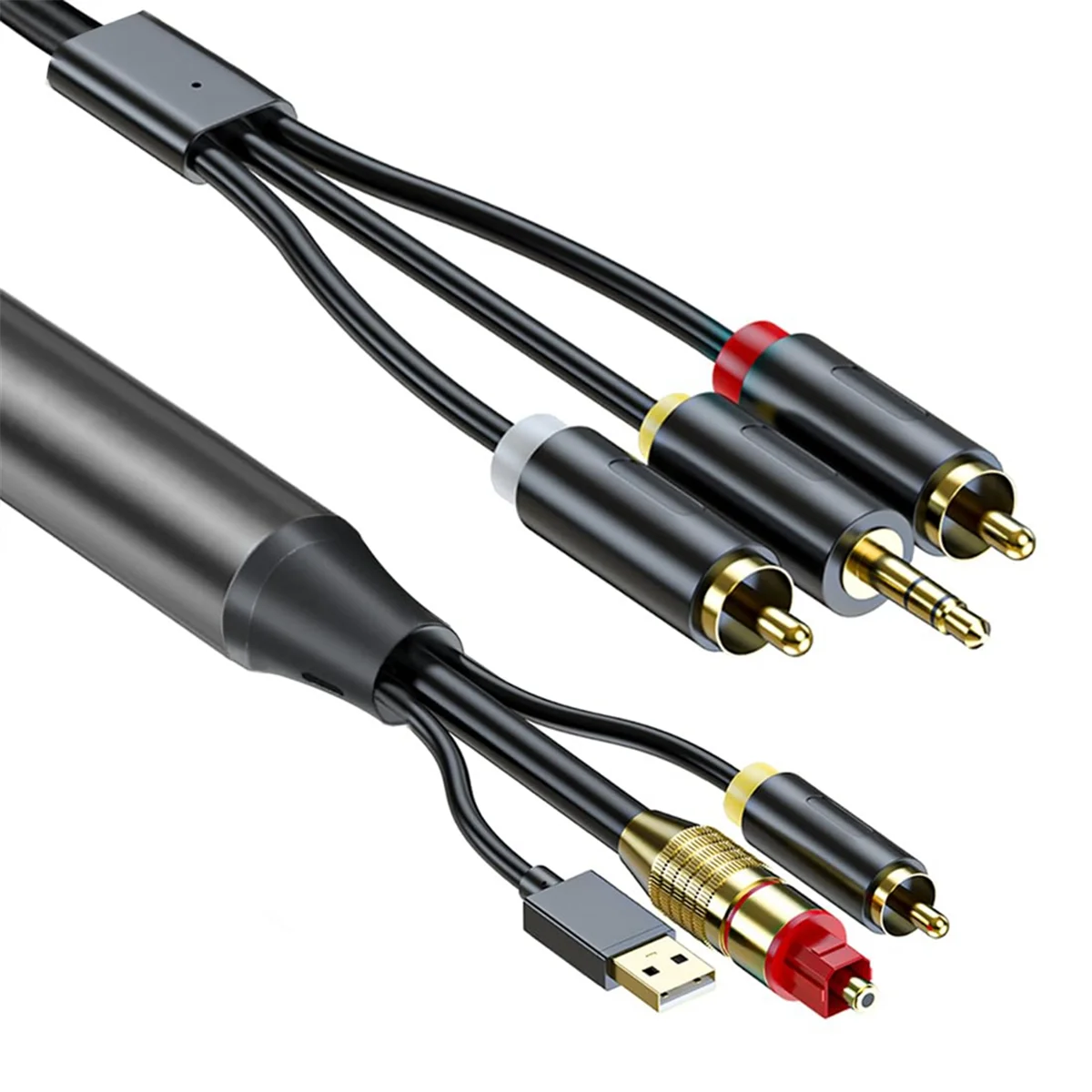 Digital to Analog Audio Conversion Cable,Digital SPDIF/Optical & Coaxial to Analog L/R &3.5mm AUX Stereo Audio Cable