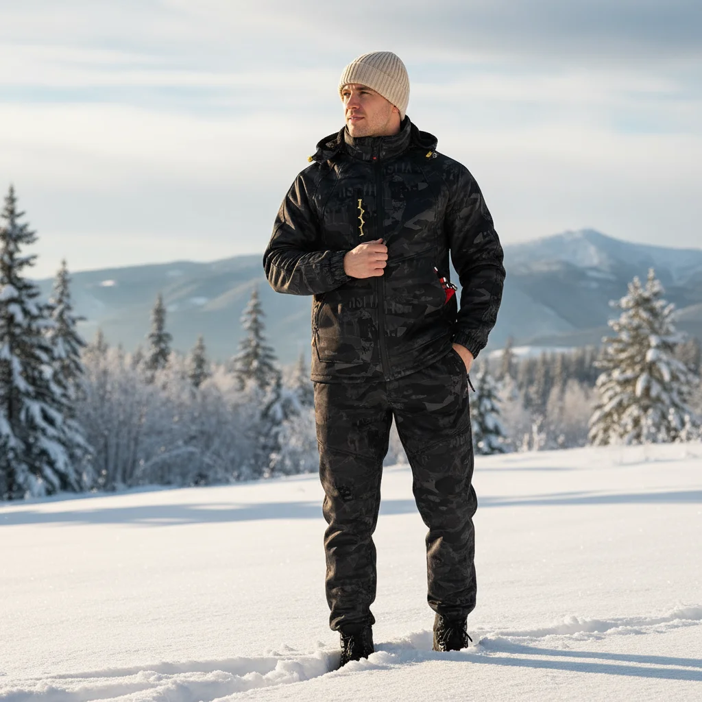 Winter Mens Mountain Ski Warm Sets Men Fleece Lined Windbreaker Suits Mens Thermal Waterproof Tactical Tracksuit Coats Clothing
