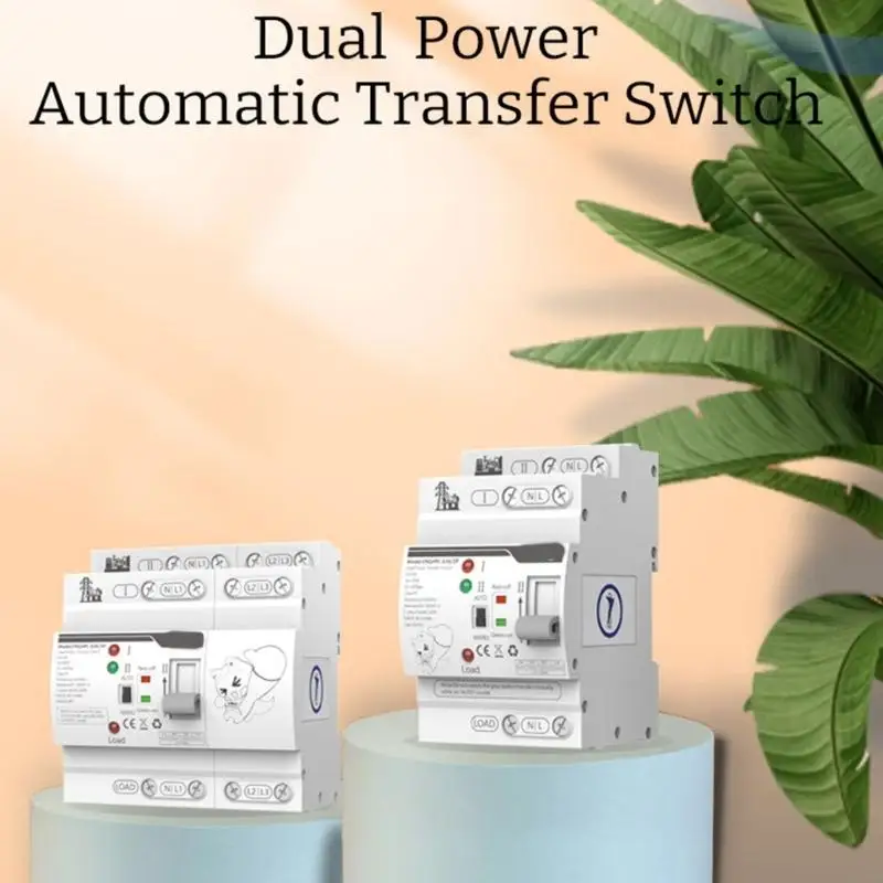 Instants Power Transfer Switches 2P 63A Automatic Double Source Selectors For Residential Electrical Panels M4YD