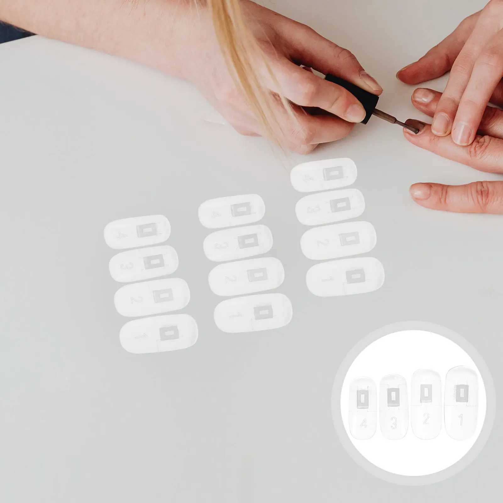 

100Pcs Practice Nail Tips Strong Reusable Fake Nails for Nail Color Display and Design Experiment Tools for Artists