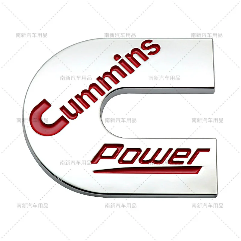 3D Metal C Cummins POWER Emblem Turbo Diesel Truck Pickup Side Fender Rear Trunk Badge Car Modification Sticker