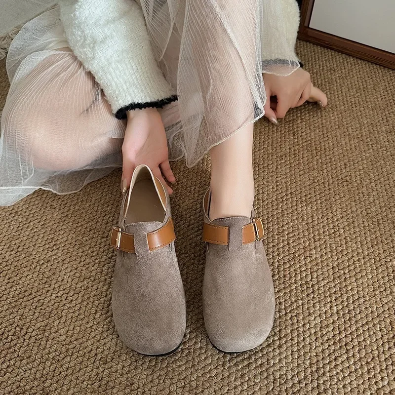 

2025 Hot Sale Ladies Shoes Buckle Strap Women's Flats Outdoor Casual Flats Women Round Toe Mixed Colors Shoes Women Zapatos