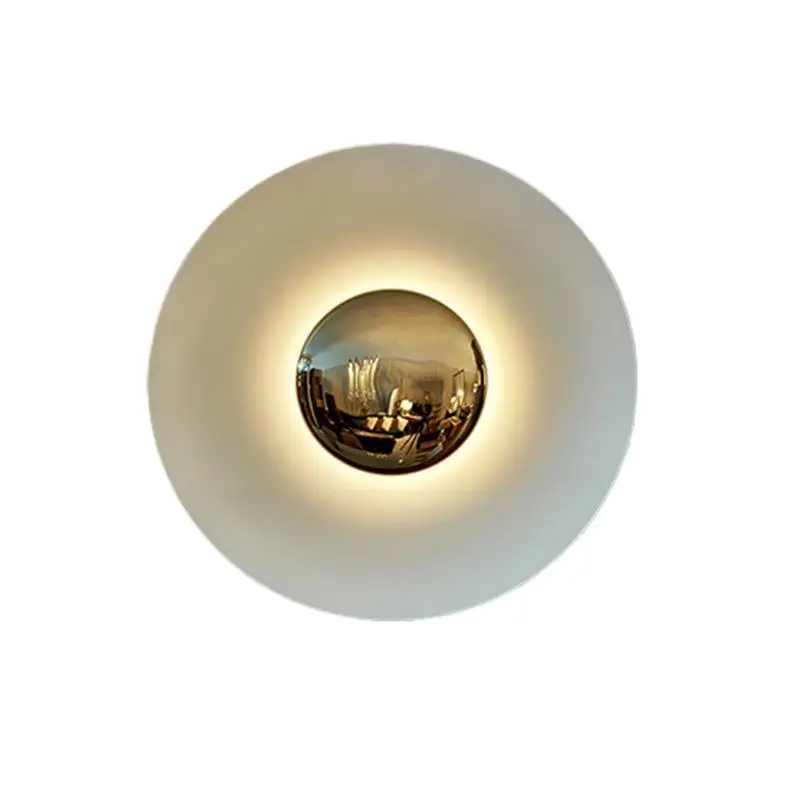 Light Luxury Post-modern Designer Porch Decoration Round Background Wall Personalized Flying Saucer Wall Lamp