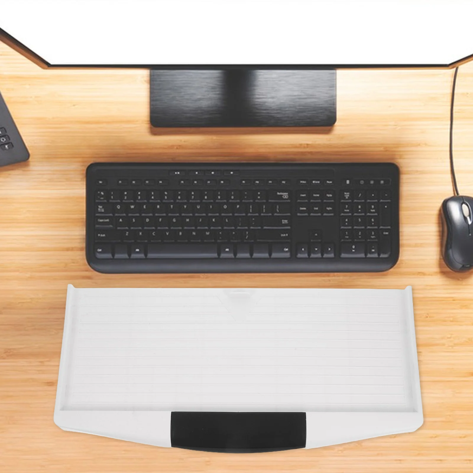 

Under Desk Keyboard Tray Plastic Sliding Shelf Ergonomic Keyboard Holder Smooth Slide Office Desk Accessories Computer Workspace