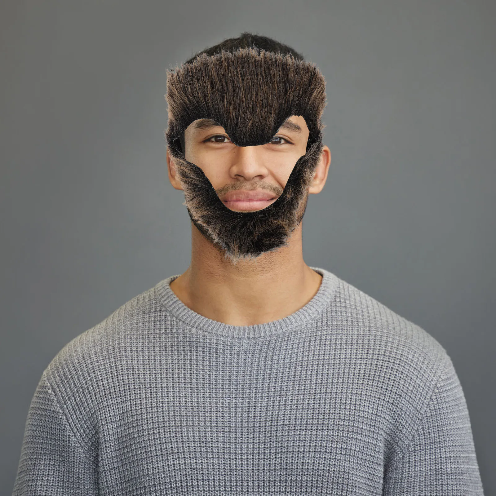 زي شعر لحية القرد للرجال، زي شعر الوجه الواقعي للحفلات التنكرية وعروض العطلات، مناسب بشكل مريح
