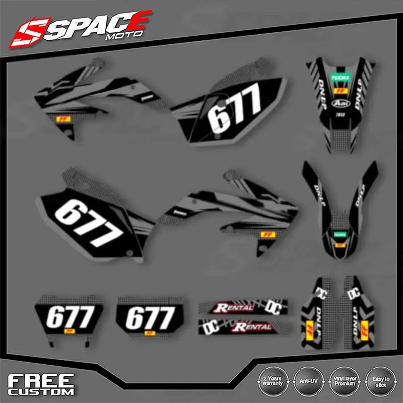

SPACE Custom Motorcycle Graphics Background Decal for HONDA CRF450X 2005 2006 2007 CRF 450X 2008-2018 Decals Stickers Kits 08