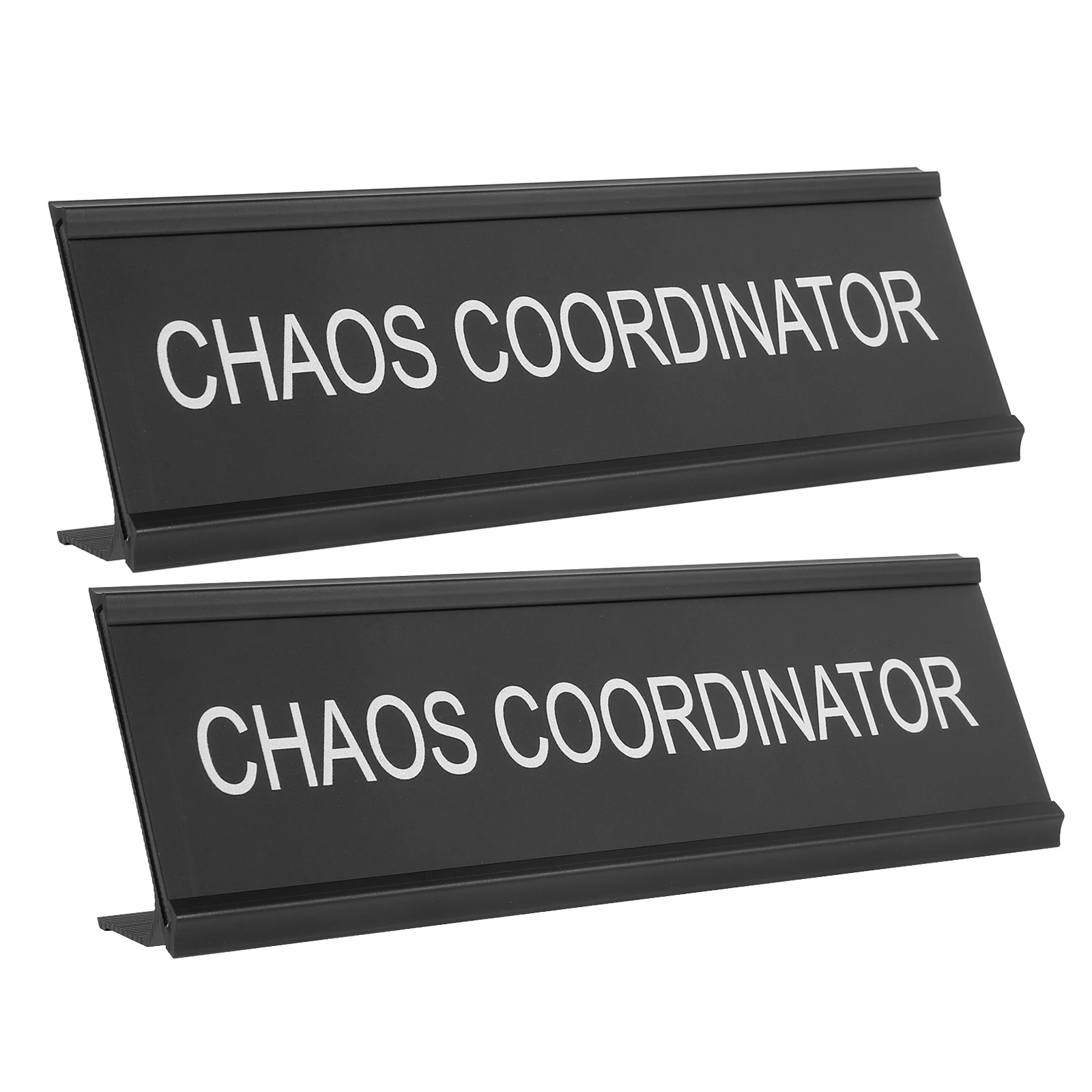 

2Pcs L-Shaped Aluminum Alloy Name Plate Block Stable Desk Sign Holder Office Desk Name Sign Table Card Holder for Meeting