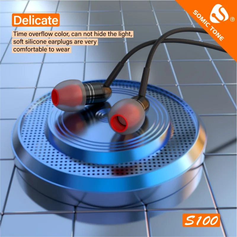 

SOMIC TONE 3.5mm Wired Earphone In Ear Stereo Music Headphones Metal Trendy Earbuds HiFi Headset with Mic for PC Computer Mobile