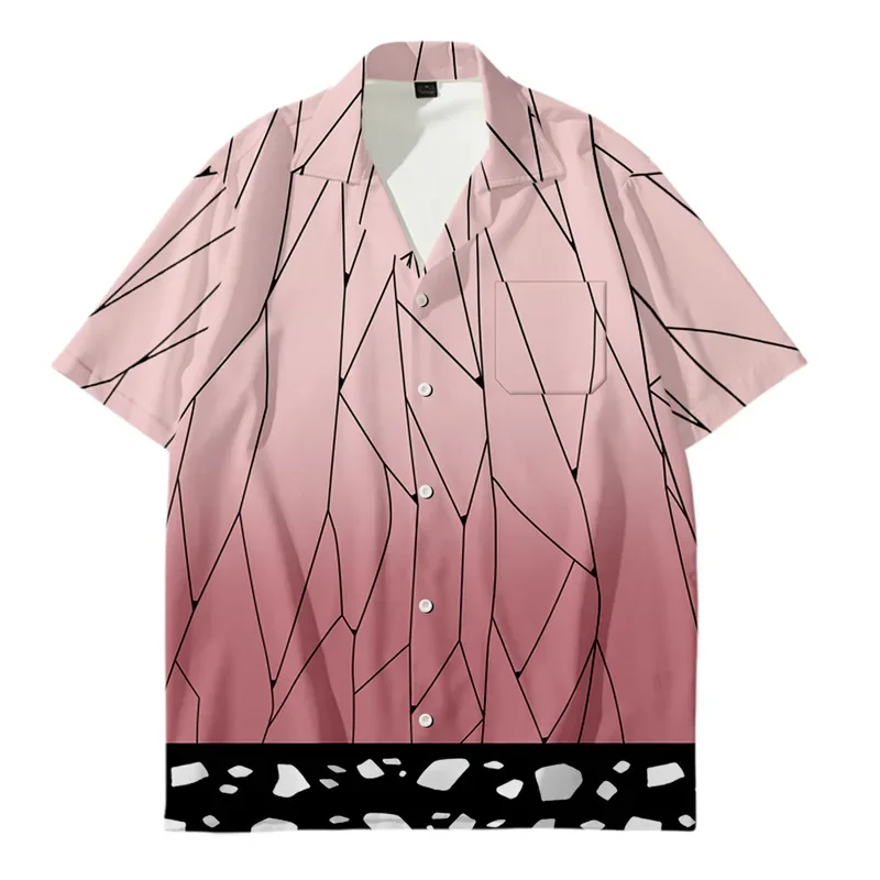 เสื้อคอสเพลย์อะนิเมะฆ่าปีศาจเครื่องแต่งกาย kisatsutai เสื้อพิมพ์ลาย3D kamado tanjirou ปกเสื้อแขนสั้นสำหรับผู้ชายผู้หญิง