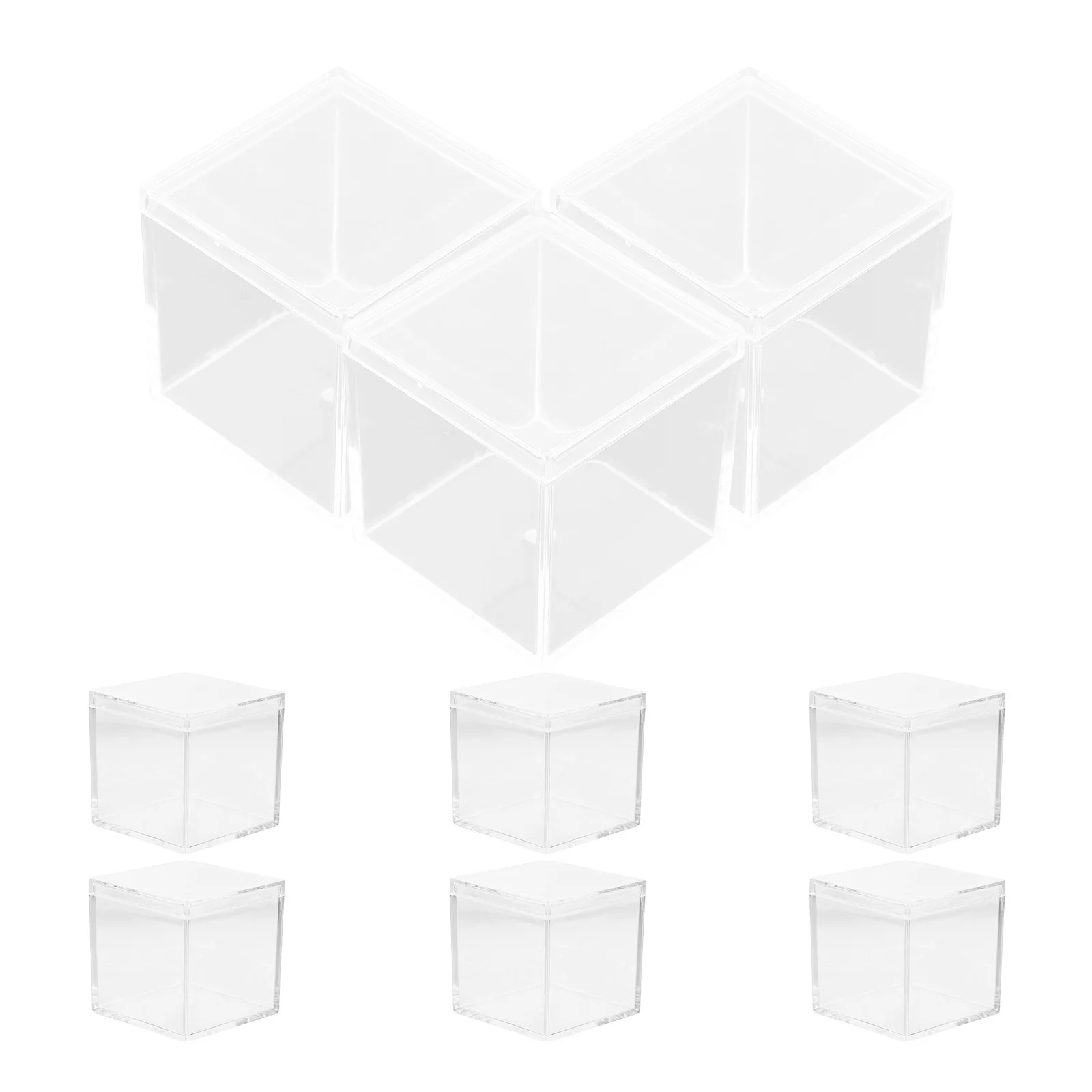

9pcs Mini Square Candy Box Transparent Storage Case For Jewelry Organizer Small Gift Boxes Craft Chocolate Container Bead