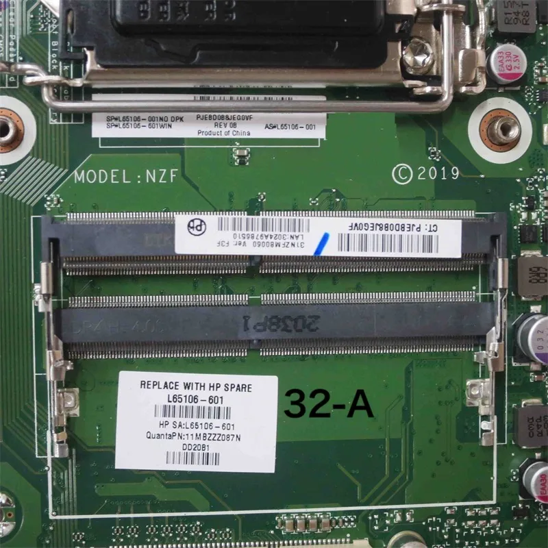For HP Envy 32-A All-in-one Motherboard L65106-601 L65106-001 DA0NZFMB8F0 NZF Mainboard 100% Tested Fully Work Free Shipping