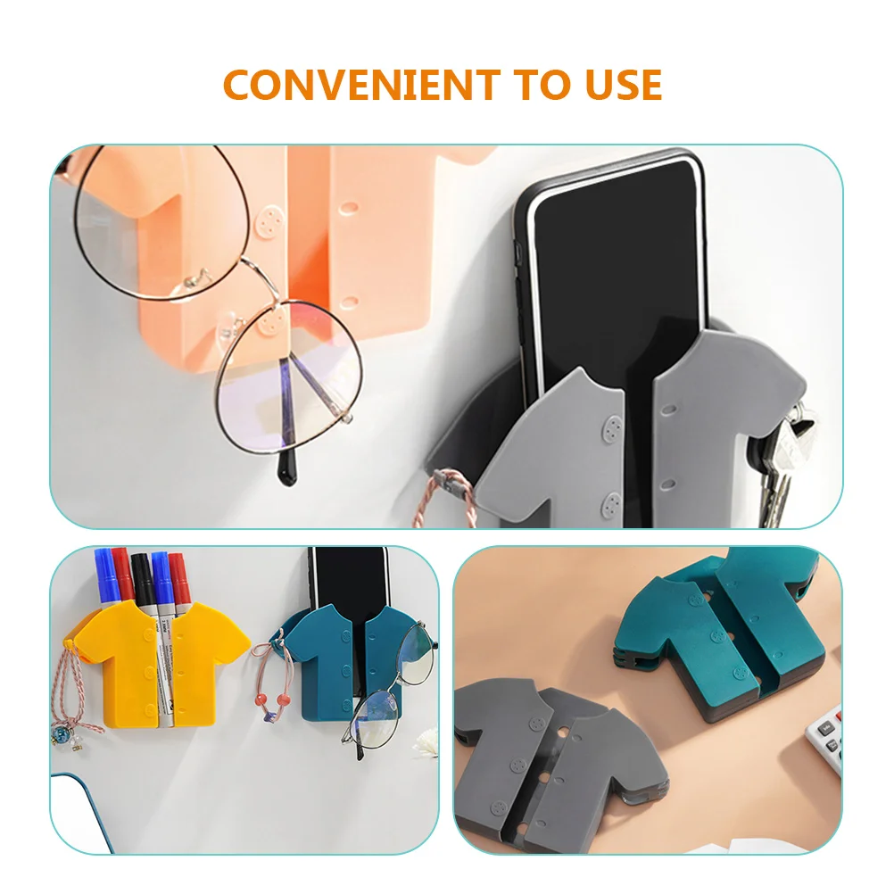 

6pcs Remote Control Storage Box PP Material Cellphone St Wall Mount ganizer Shelf Bedroom Living Room Phone Holder