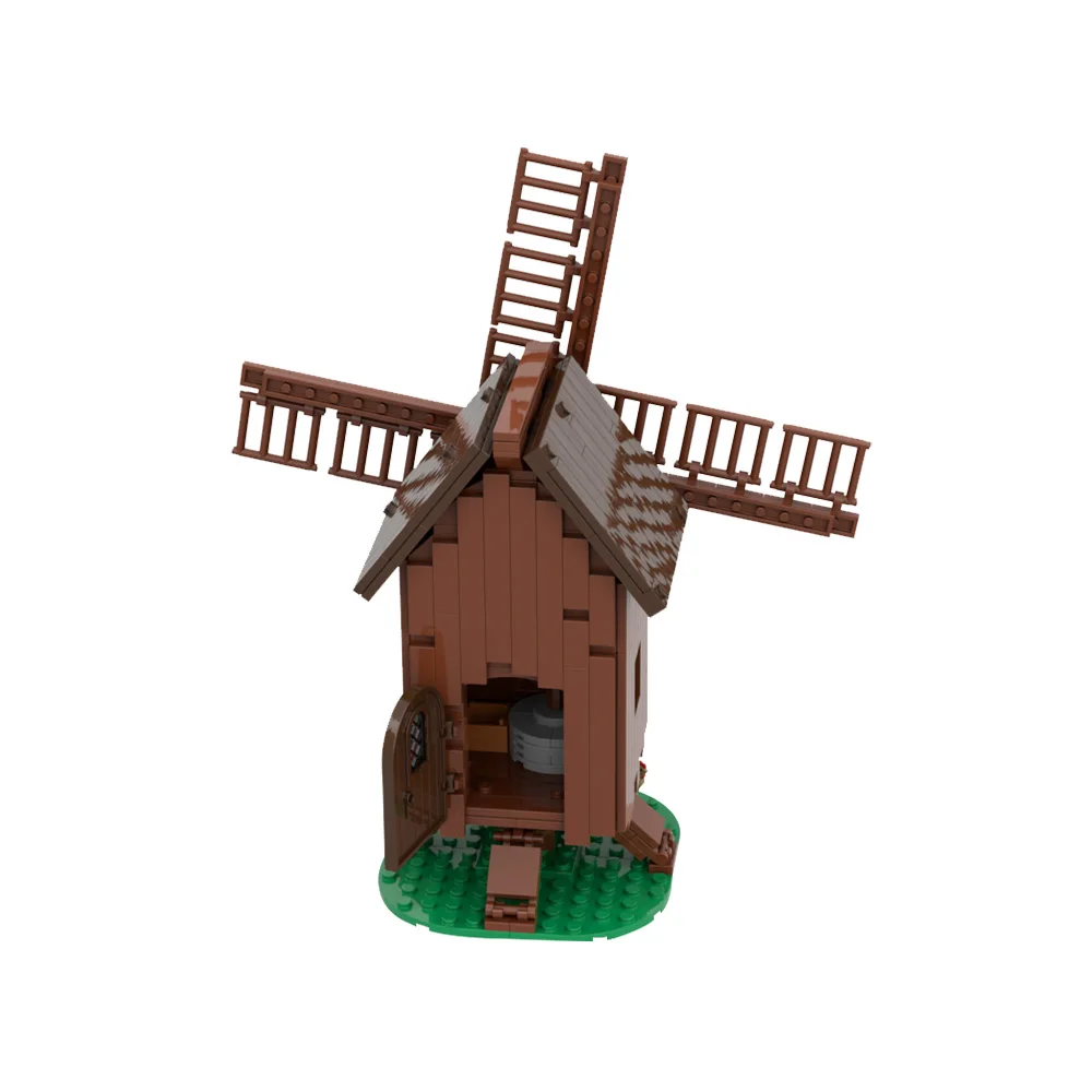 MOC Mühle Dorf Raid Gebäude Block Modell Mittelalterlichen Dorf Haus Windmühle Ziegel Montage Pädagogisches Spielzeug Kinder Geburtstag Geschenke