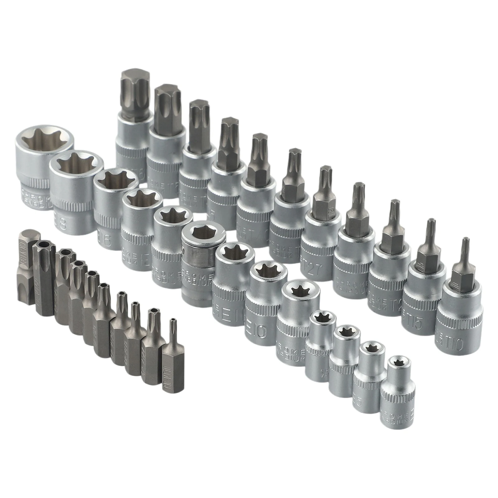 Bits Drive Tool Bits Socket Hand Tools Bits Attachments Chrome Vanadium Steel High Quality Torx Star Sockets & Bit