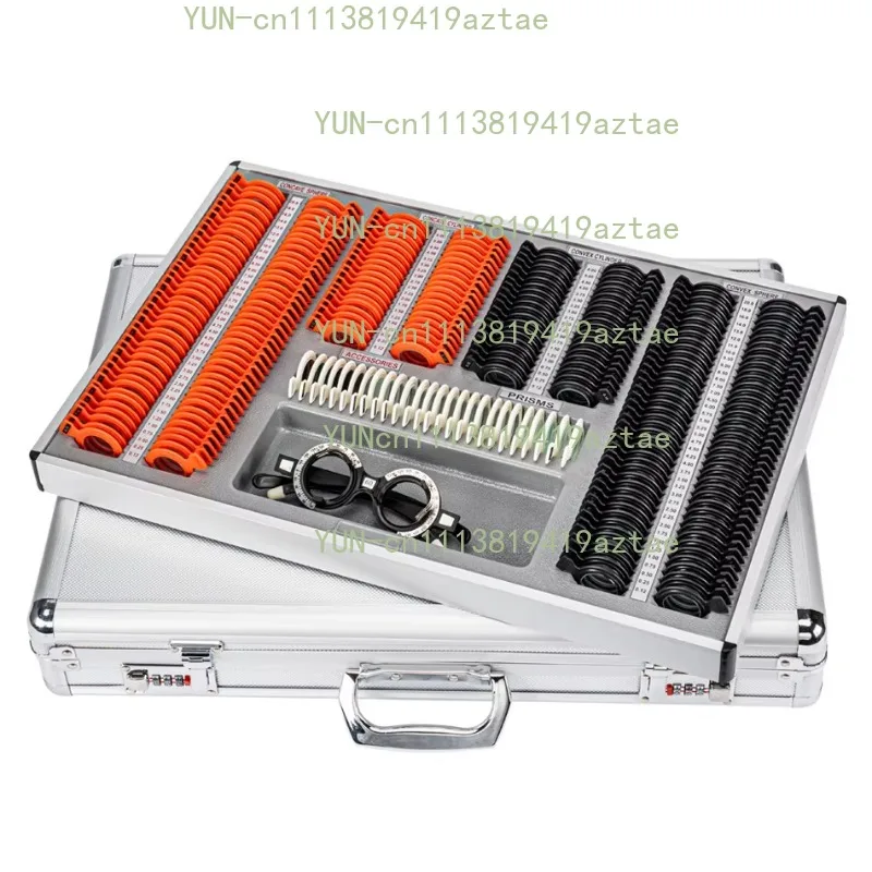 266Pcs Optical Trial Lens Set Box Optical Optometry Rim Case Kit Set Plastic Ring Trial Lens Set Aluminum Case Box Trial Frame