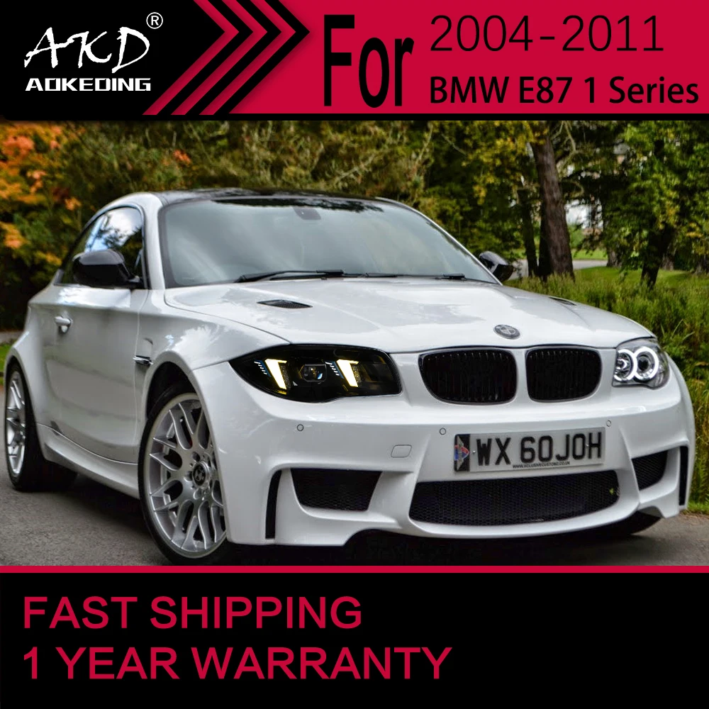 أضواء السيارة لسيارات BMW 1 Series E87 LED المصباح 2004-2011 120i 118i رئيس مصباح Drl العارض عدسة السيارات #1