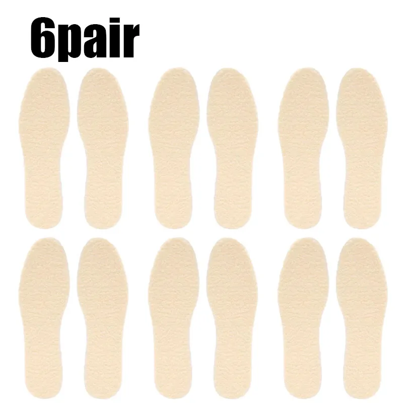 1-6 Paar Natürliche Schafwolle-Einlegesohlen für Schuhe, Warme Verdickte Flauschige Fleece-Einlegesohlen für Herren und Damen, Schneestiefel-Schuhpolster – Detail 9