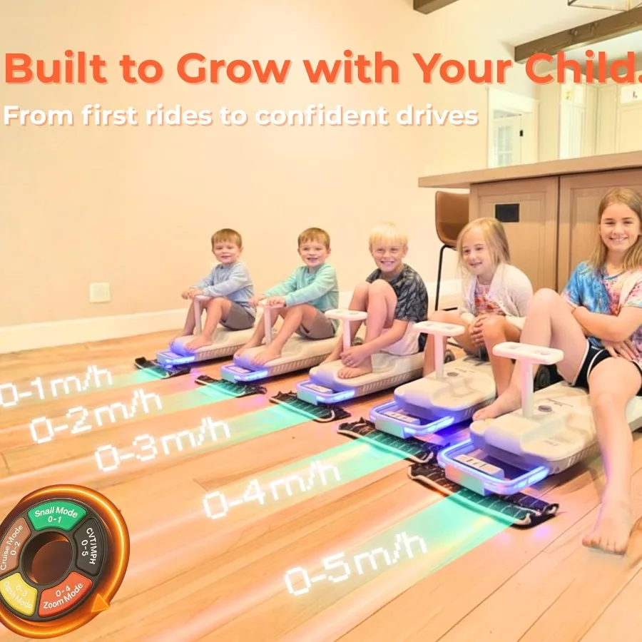 12V 乗用玩具車、掃除も楽しくなる、3 in 1 ゴーカート、ソフトスタート、5段階速度調整、取り外し可能なモップ、充電式バッテリー、160ポンド対応