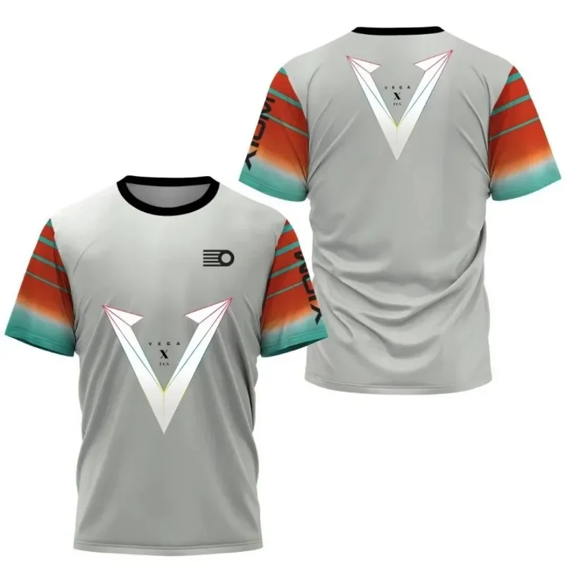 تي شيرت رياضي صيفي جديد لتنس الريشة لعام 2025 بطباعة ثلاثية الأبعاد للرجال والنساء سريع الجفاف وجيد التهوية برقبة دائرية.