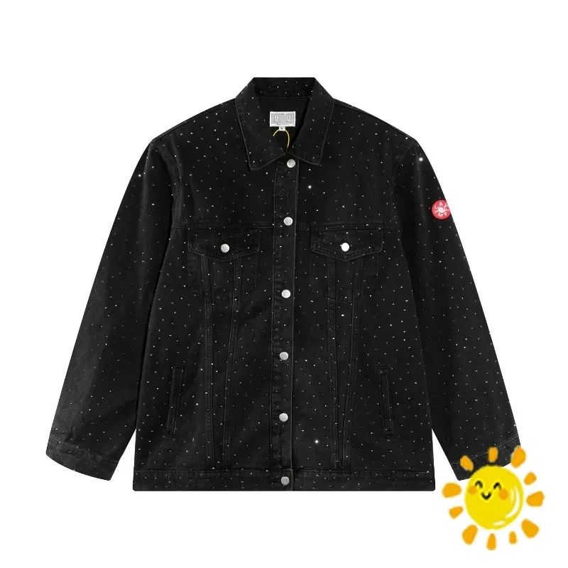 

High Quality 1:1 CAVEMPT CE Denim Diamond Jeans Jacket High Quality CAV EMPT Denim Retro Vintage Clothing Tops Coat