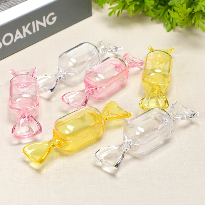 10Pcs Candy shape storage box jewelry organizer box Pills ear studs necklace container mini transparent plastic box home gadgets