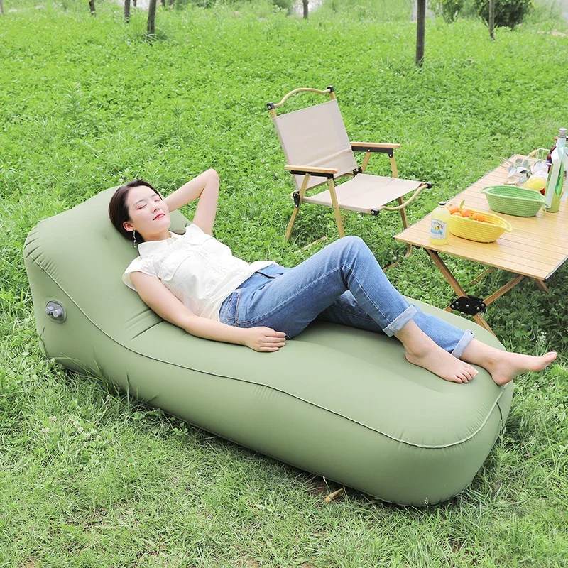 Lazy sofa fishtail automatic inflatable bed outdoor single person sofa camping company lunch break accompanying lounge chair